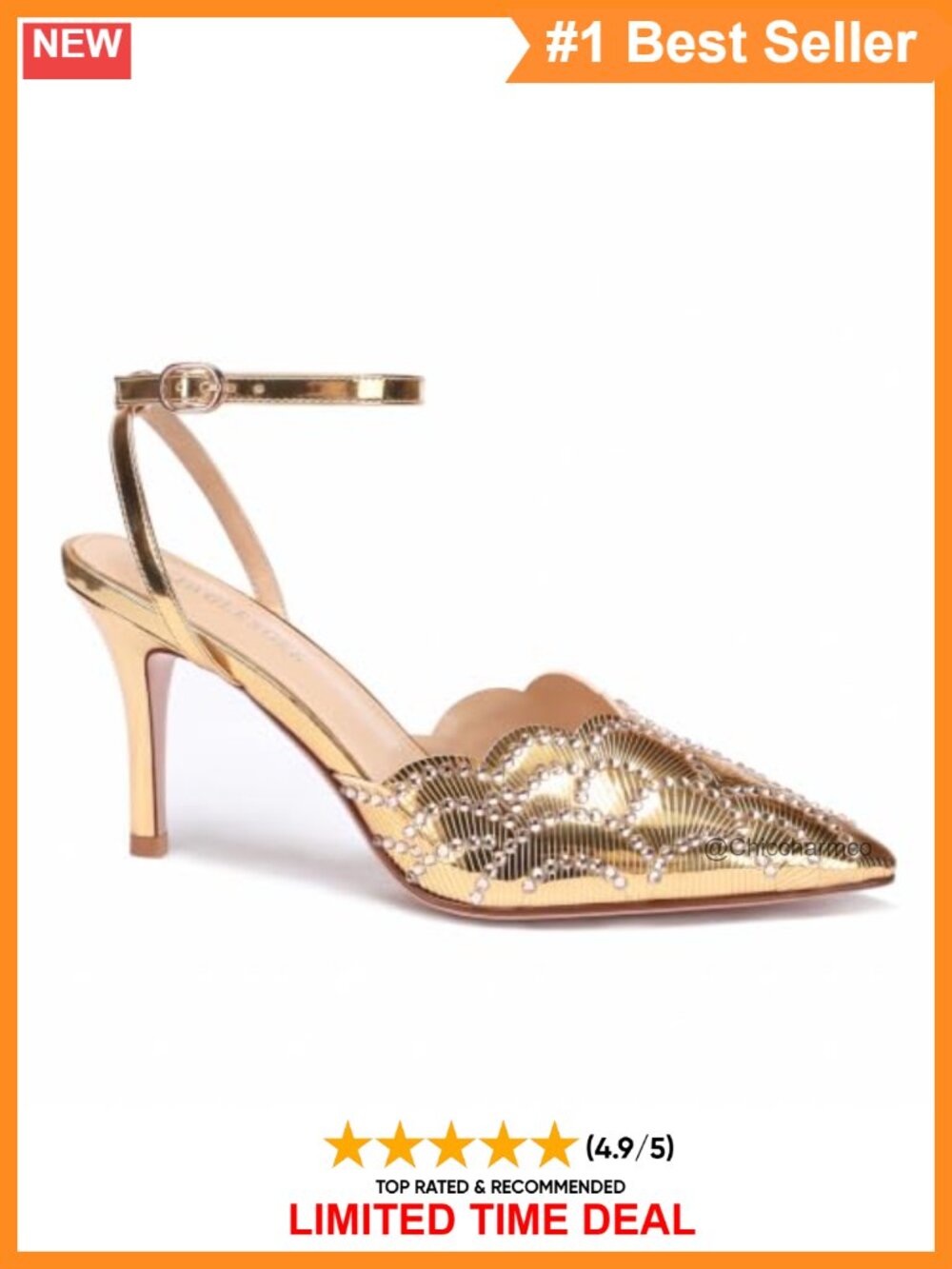 Rhinestone Pointed Toe Stiletto Pumps Ankle Strap Heels Wedding Evening